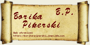 Borika Piperski vizit kartica